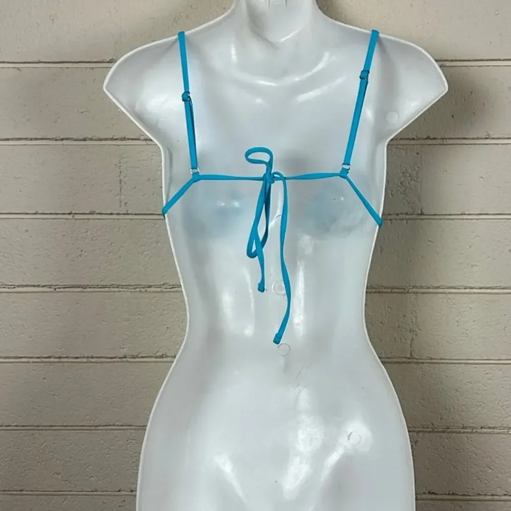 Frankie’s Bikinis Blue Triangle Bikini Top size M